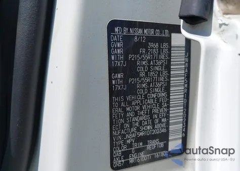 2013 Nissan Juke S из США, поврежденный, VIN JN8AF5MR1DT202346